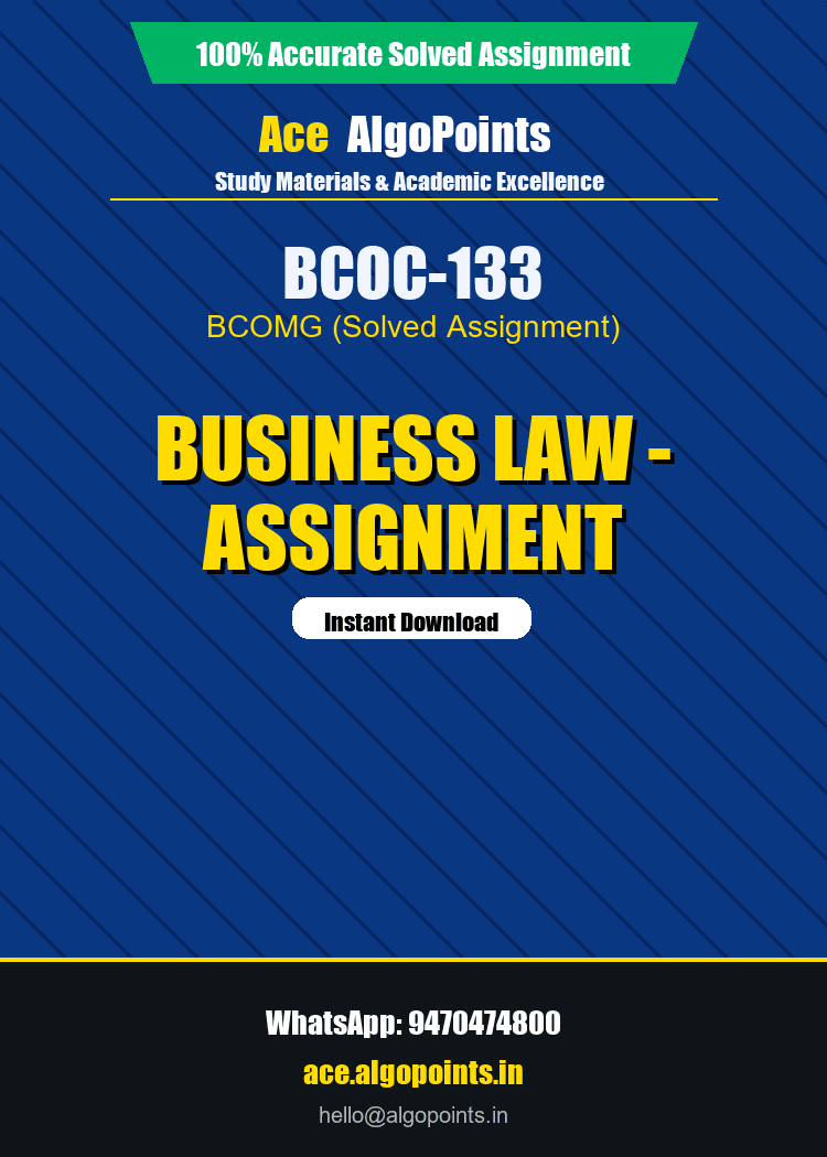 BCOC-133 - Business Law - Assignment