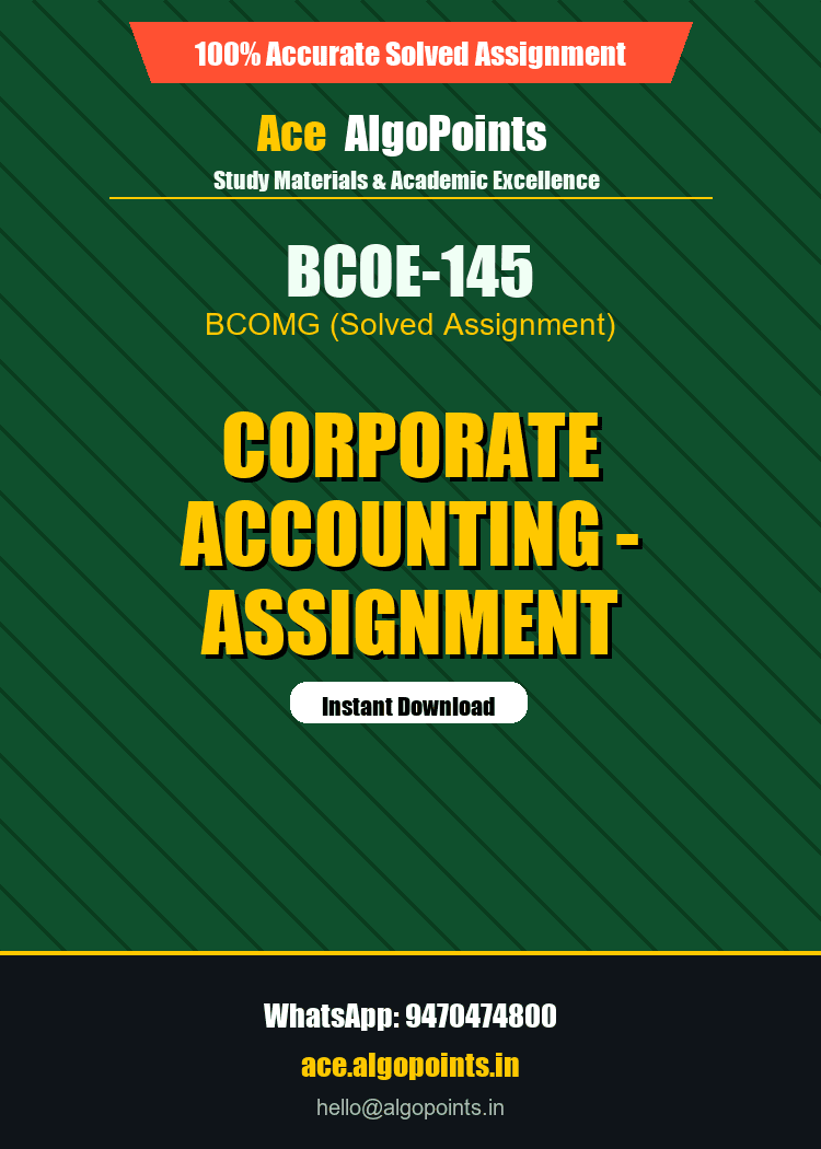 BCOE-145 - Corporate Accounting - Assignment