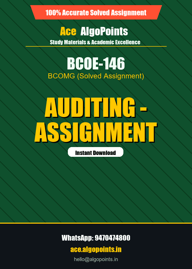 BCOE-146 - Auditing - Assignment