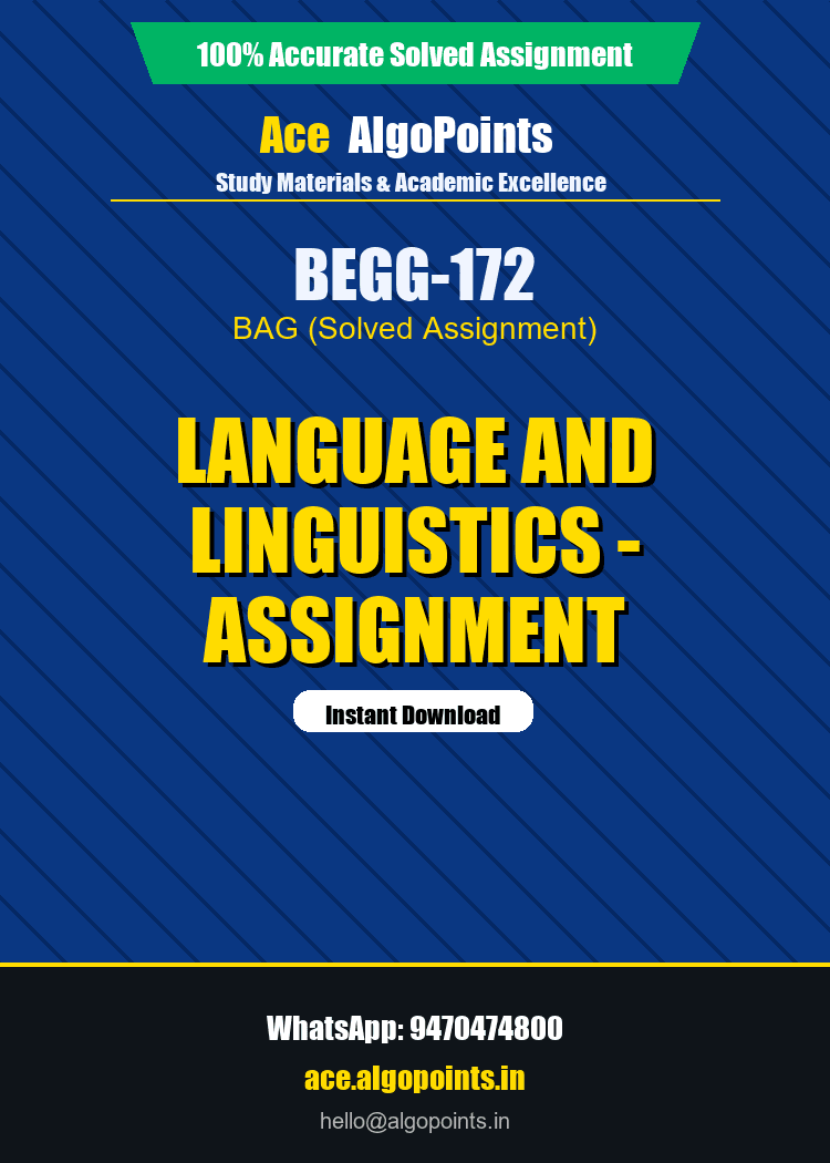 BEGG-172 - Language and Linguistics - Assignment