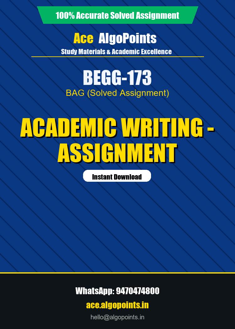BEGG-173 - Academic Writing - Assignment