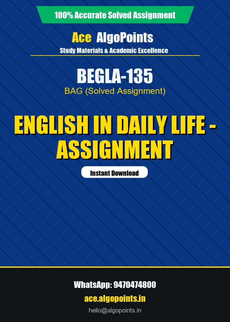 BEGLA-135 - English in Daily Life - Assignment