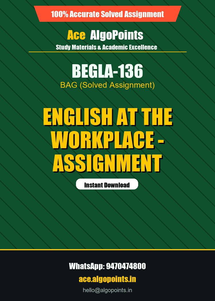 BEGLA-136 - English at the Workplace - Assignment