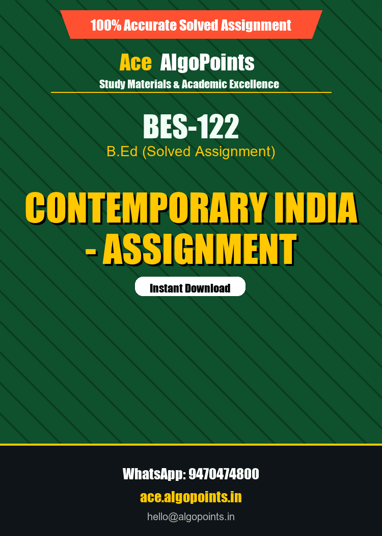 BES-122 - Contemporary India - Assignment