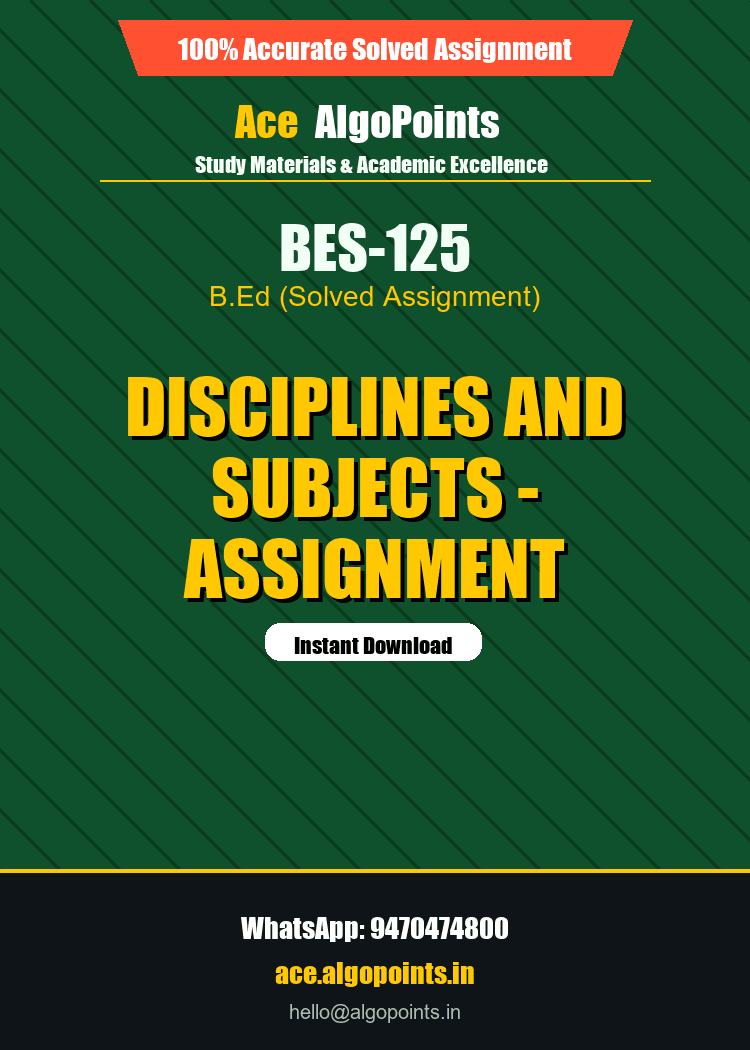 BES-125 - Disciplines and Subjects - Assignment