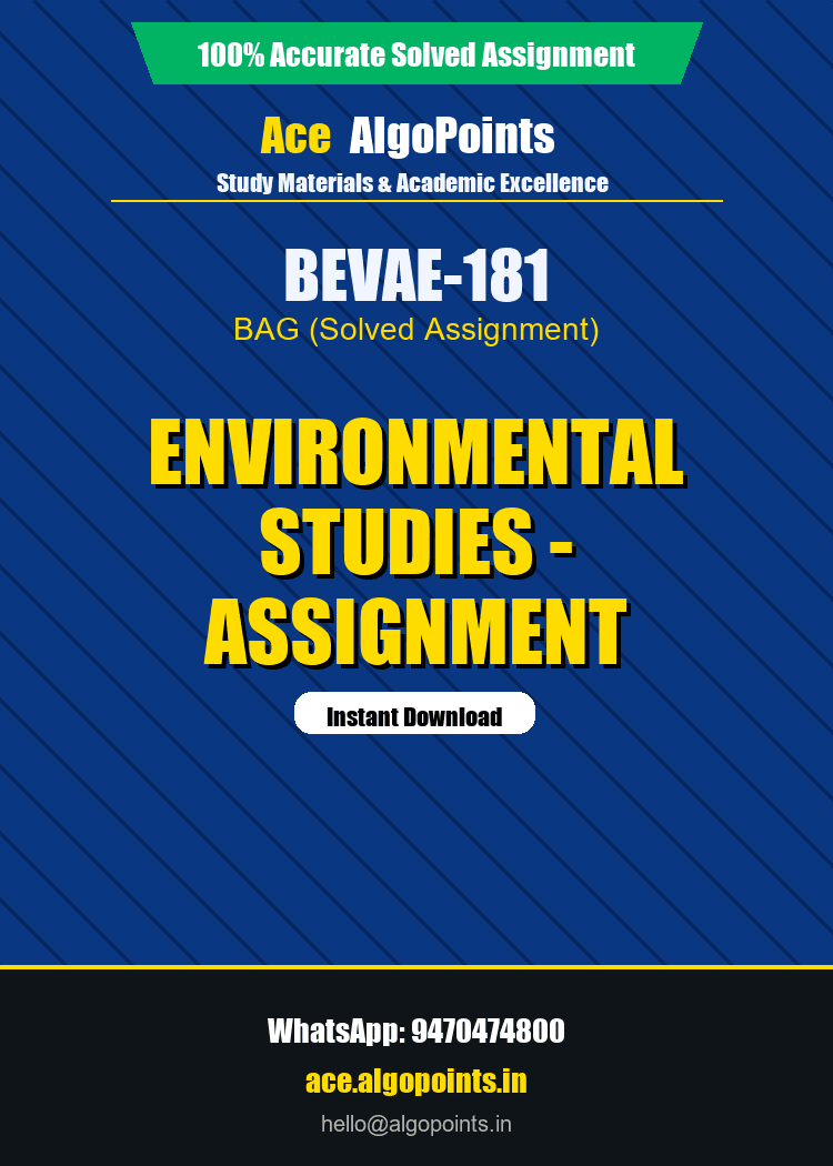 BEVAE-181 - Environmental Studies - Assignment