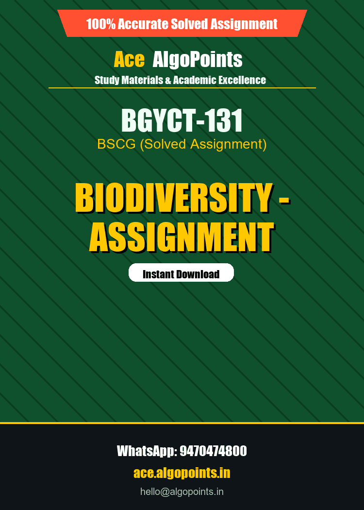 BGYCT-131 - Biodiversity - Assignment