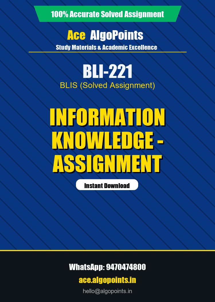 BLI-221 - Information Knowledge - Assignment