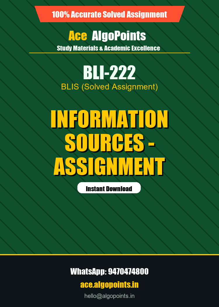 BLI-222 - Information Sources - Assignment