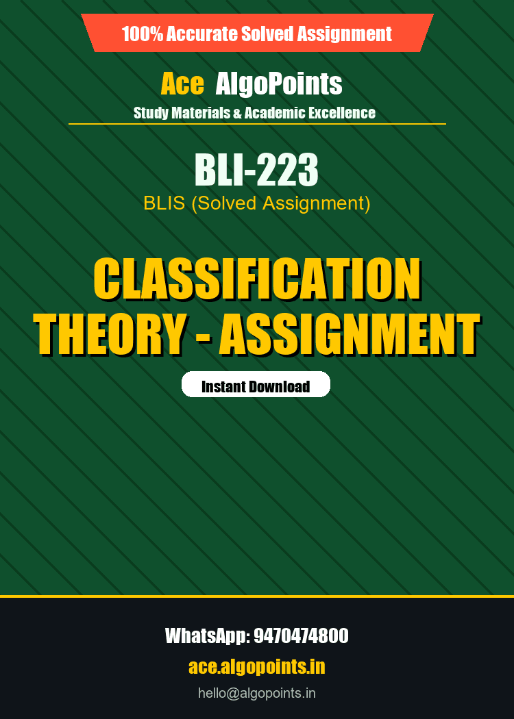 BLI-223 - Classification Theory - Assignment