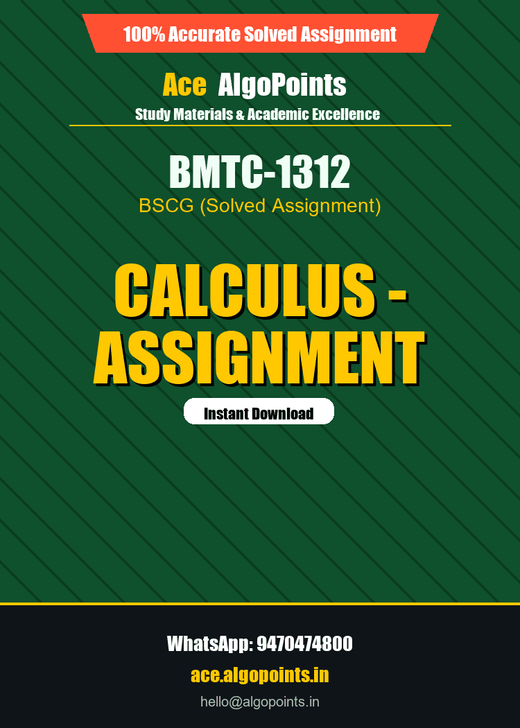 BMTC-1312 - Calculus - Assignment