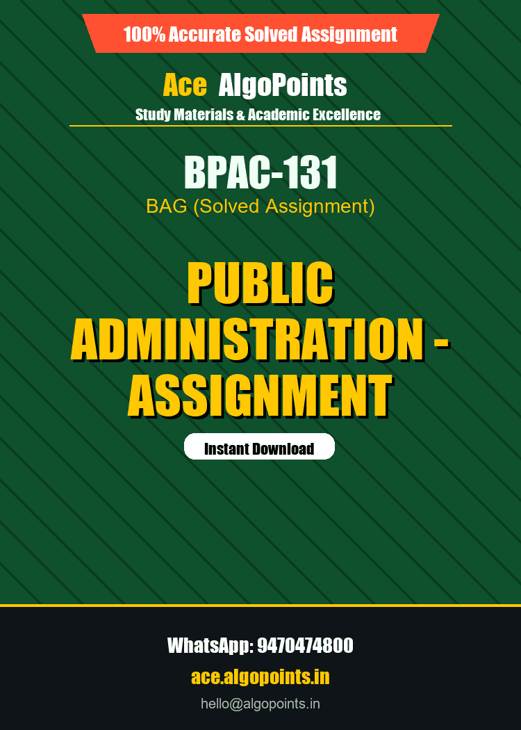 BPAC-131 - Public Administration - Assignment