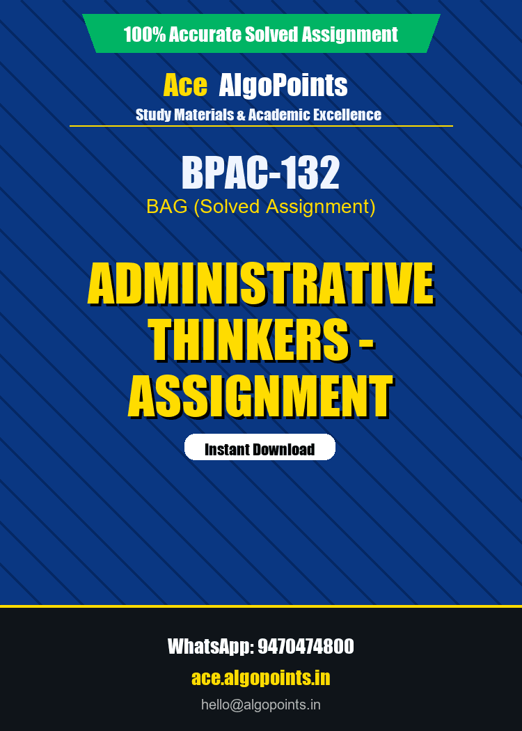 BPAC-132 - Administrative Thinkers - Assignment