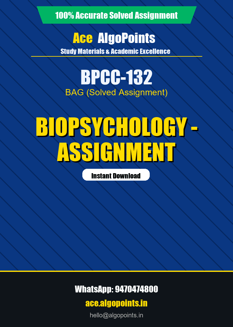 BPCC-132 - Biopsychology - Assignment