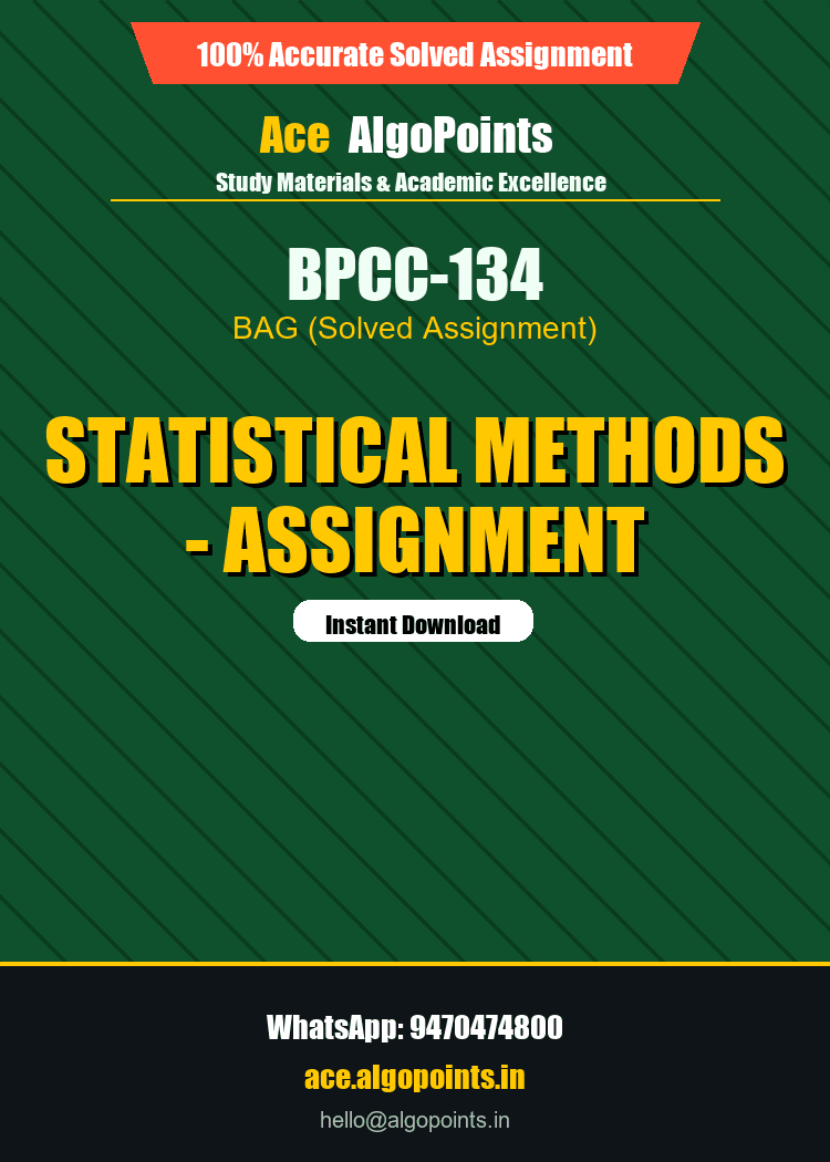 BPCC-134 - Statistical Methods - Assignment