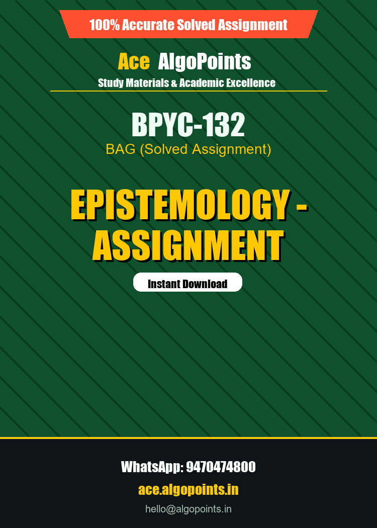 BPYC-132 - Epistemology - Assignment