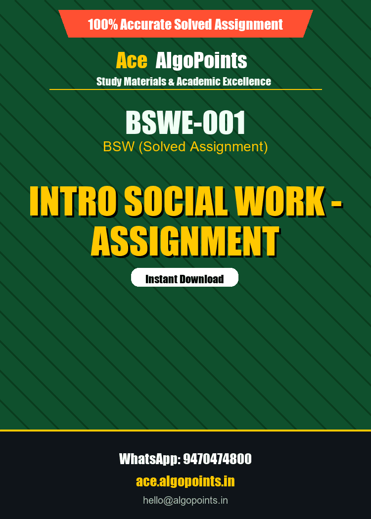 BSWE-001 - Intro Social Work - Assignment