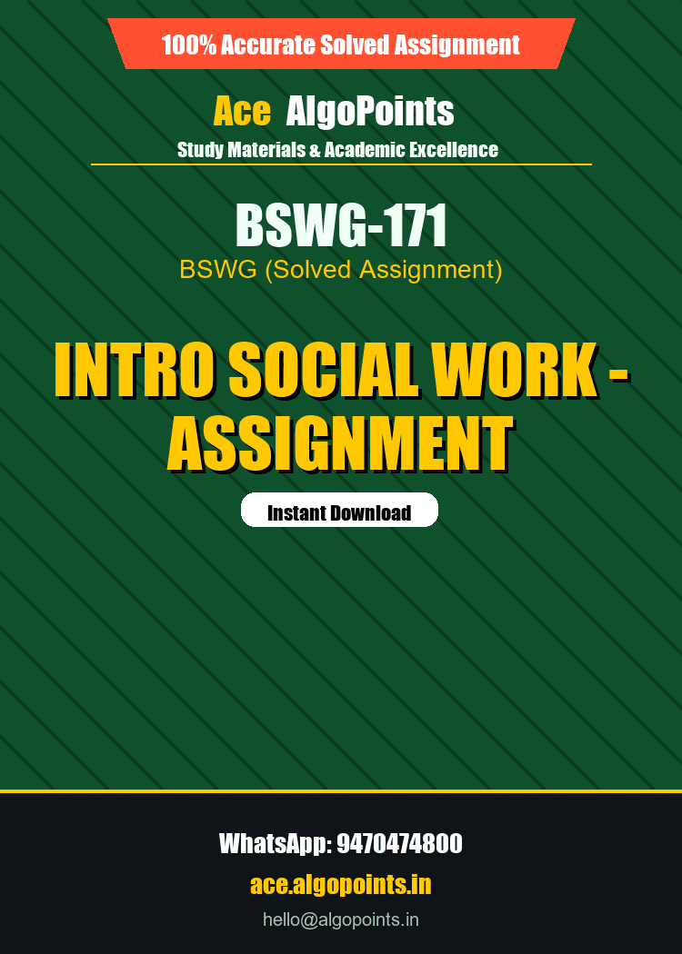 BSWG-171 - Intro Social Work - Assignment