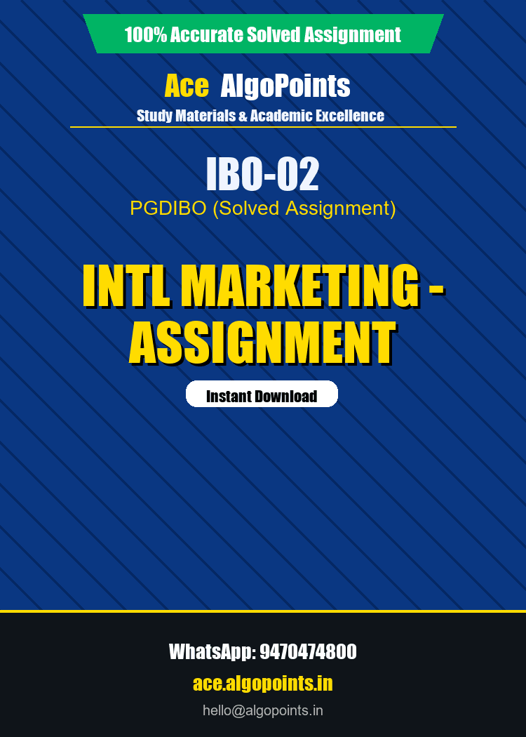 IBO-02 - Intl Marketing - Assignment