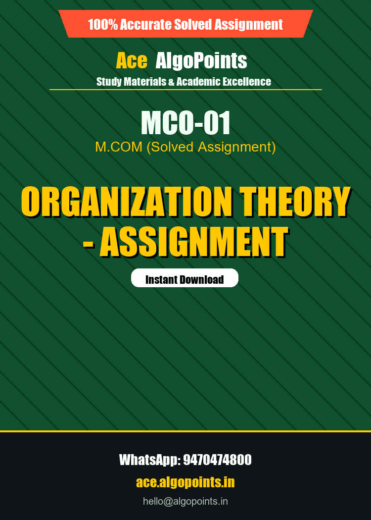 MCO-01 - Organization Theory - Assignment