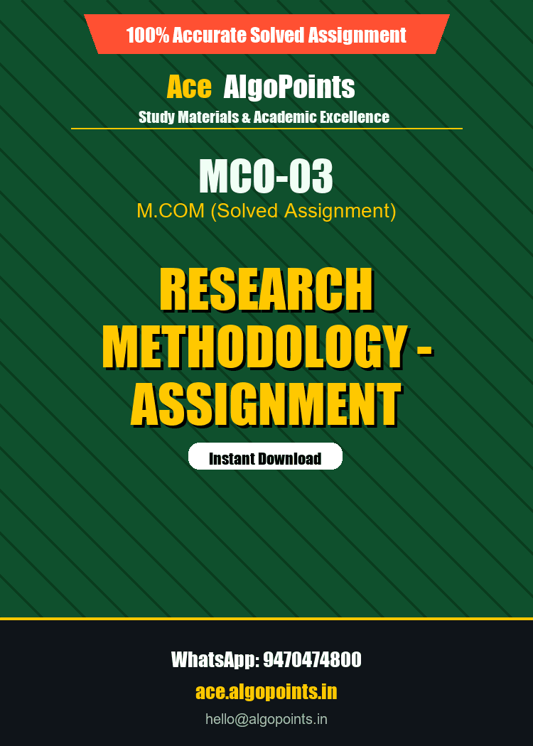 MCO-03 - Research Methodology - Assignment