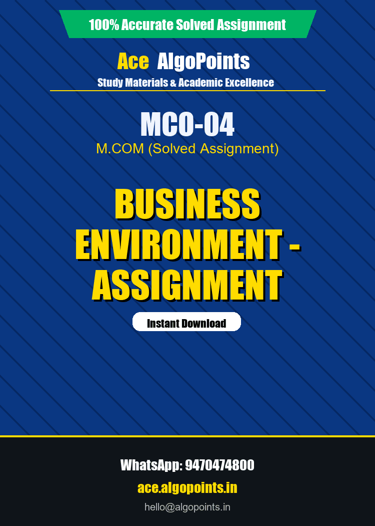 MCO-04 - Business Environment - Assignment