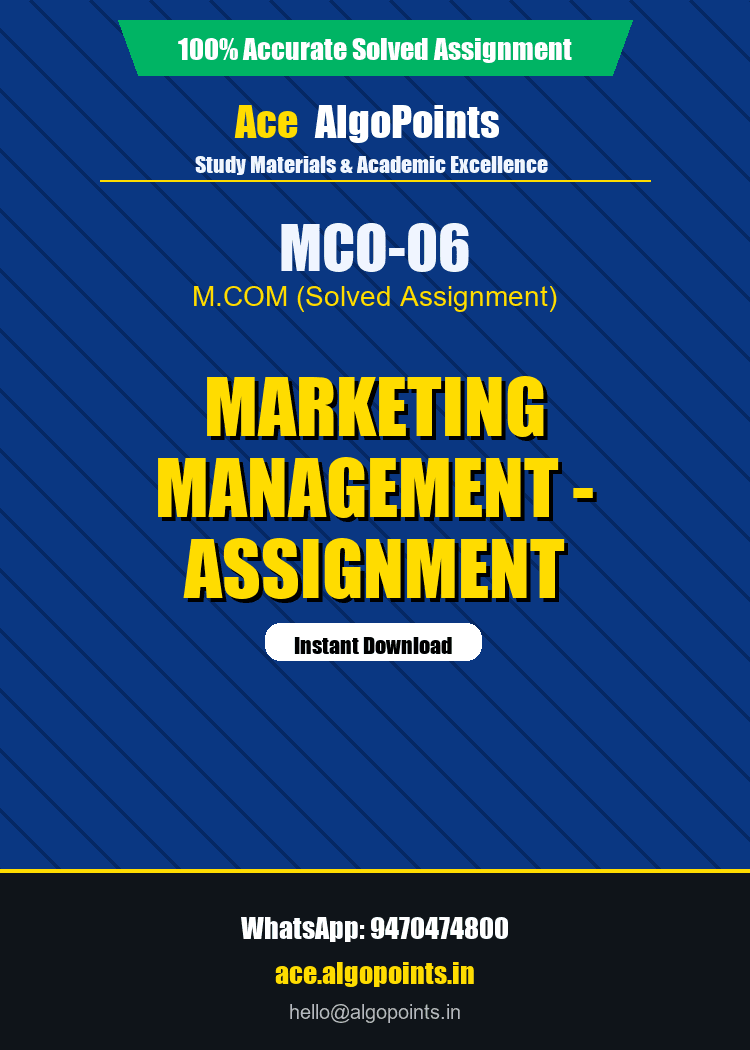 MCO-06 - Marketing Management - Assignment