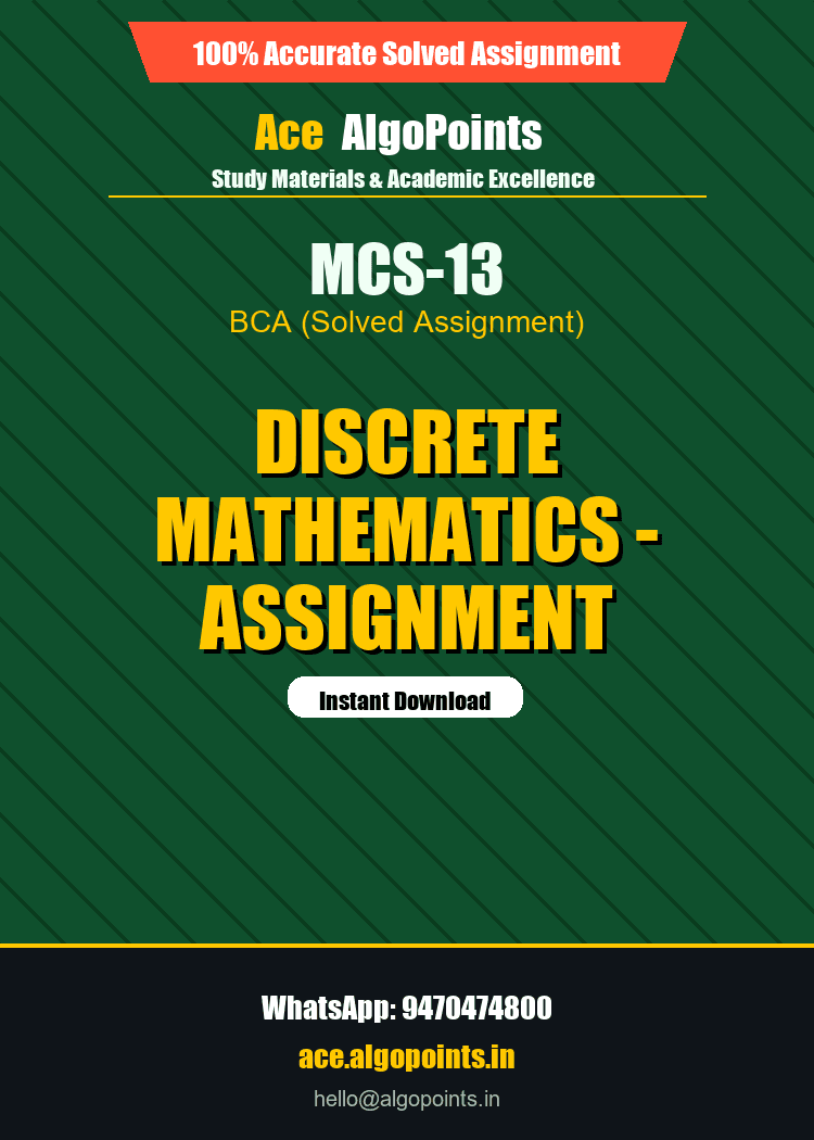 MCS-13 - Discrete Mathematics - Assignment