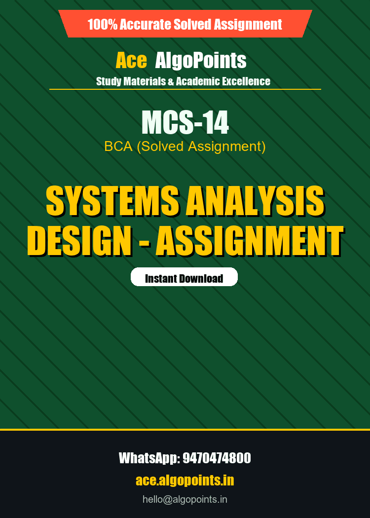 MCS-14 - Systems Analysis Design - Assignment