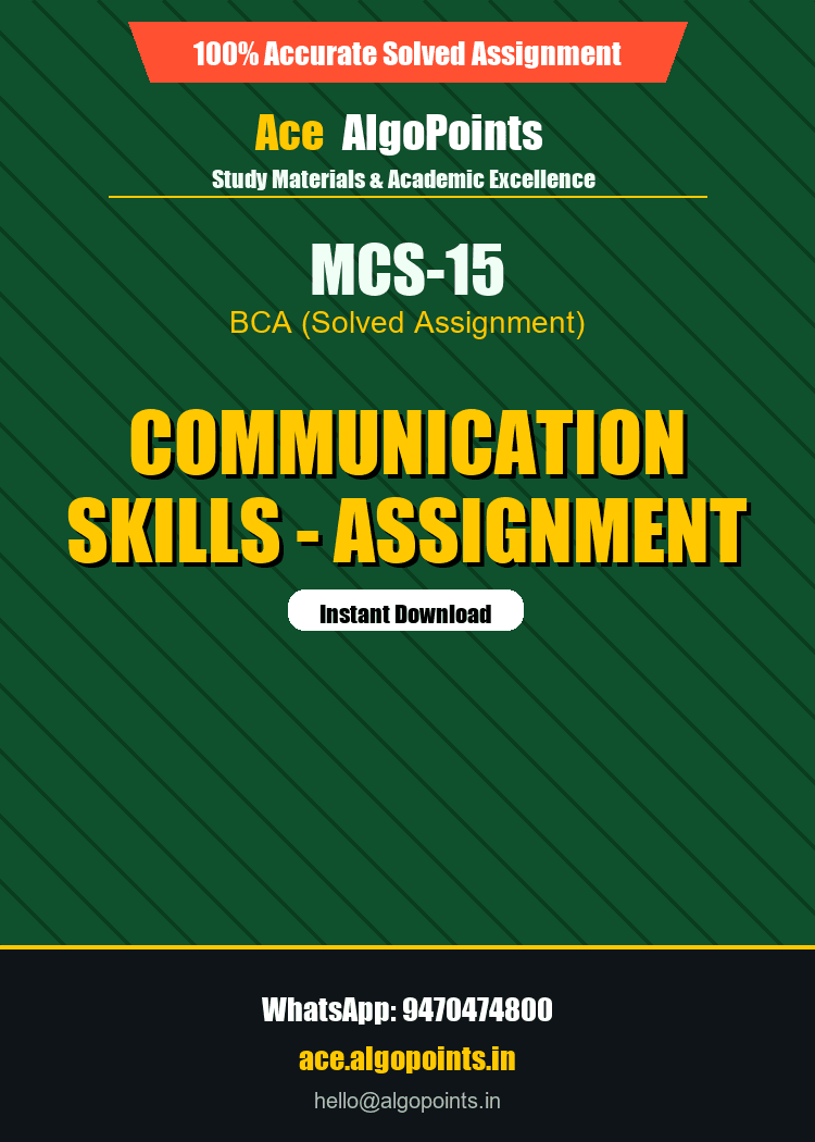 MCS-15 - Communication Skills - Assignment