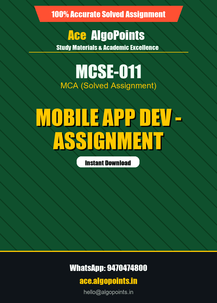 MCSE-011 - Mobile App Dev - Assignment