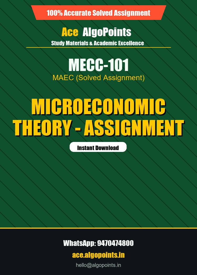 MECC-101 - Microeconomic Theory - Assignment
