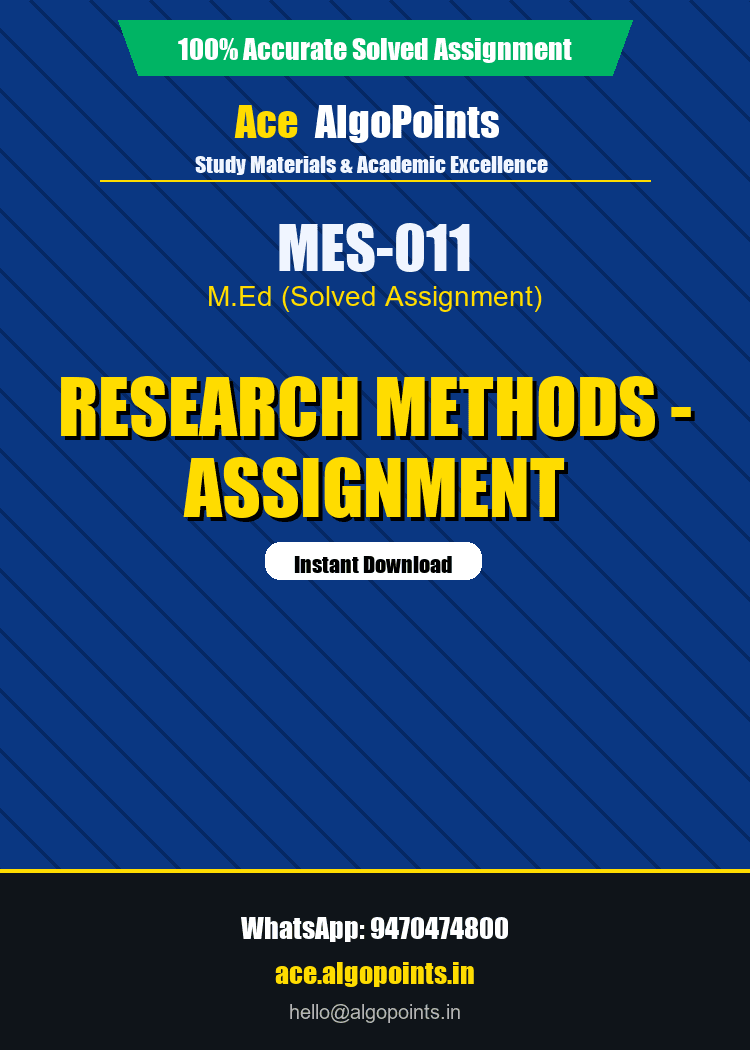 MES-011 - Research Methods - Assignment