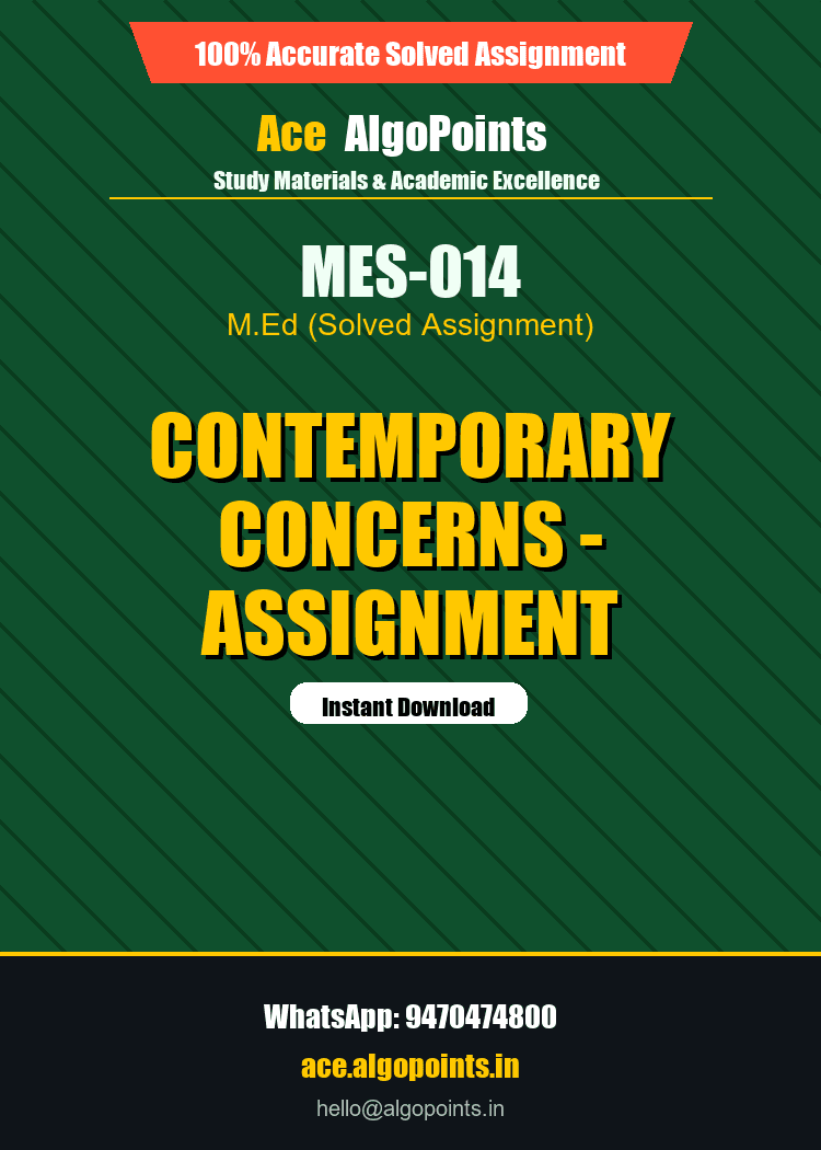 MES-014 - Contemporary Concerns - Assignment