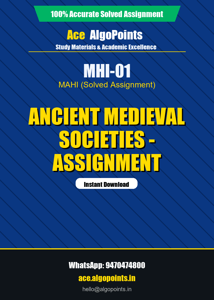MHI-01 - Ancient Medieval Societies - Assignment