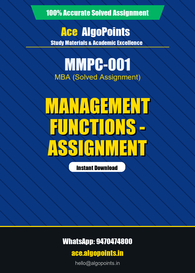MMPC-001 - Management Functions - Assignment