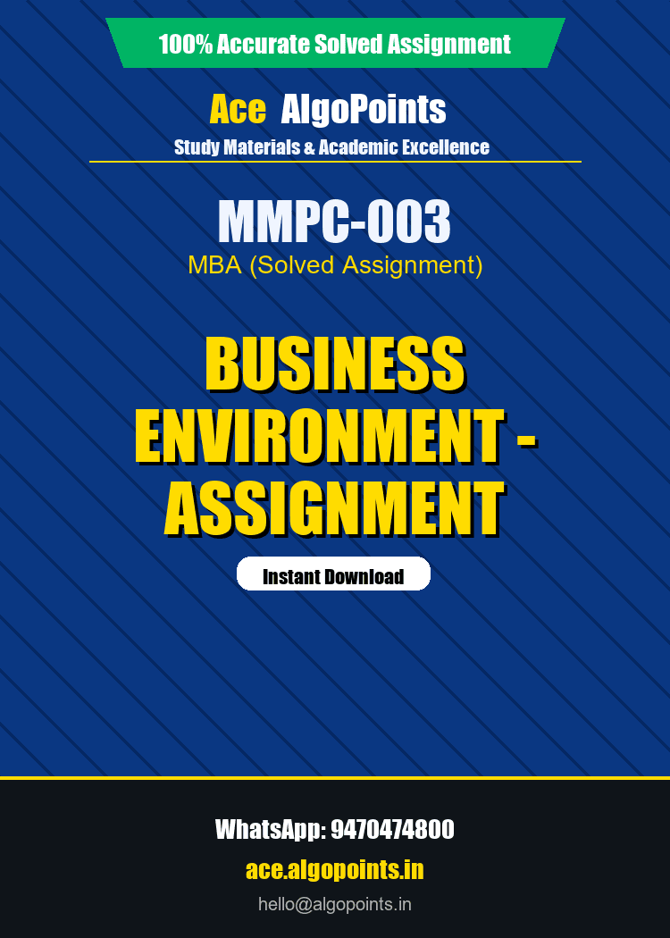 MMPC-003 - Business Environment - Assignment