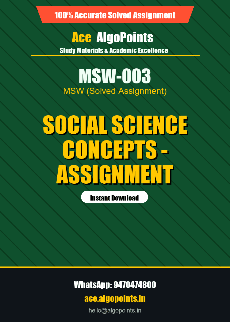 MSW-003 - Social Science Concepts - Assignment