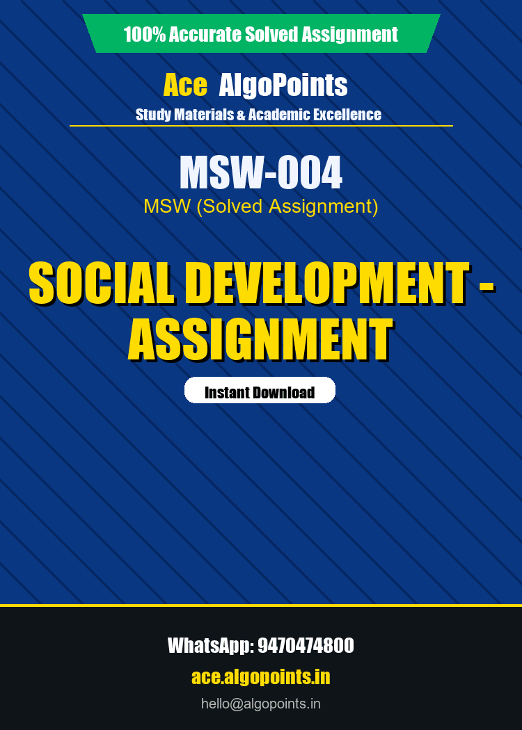MSW-004 - Social Development - Assignment