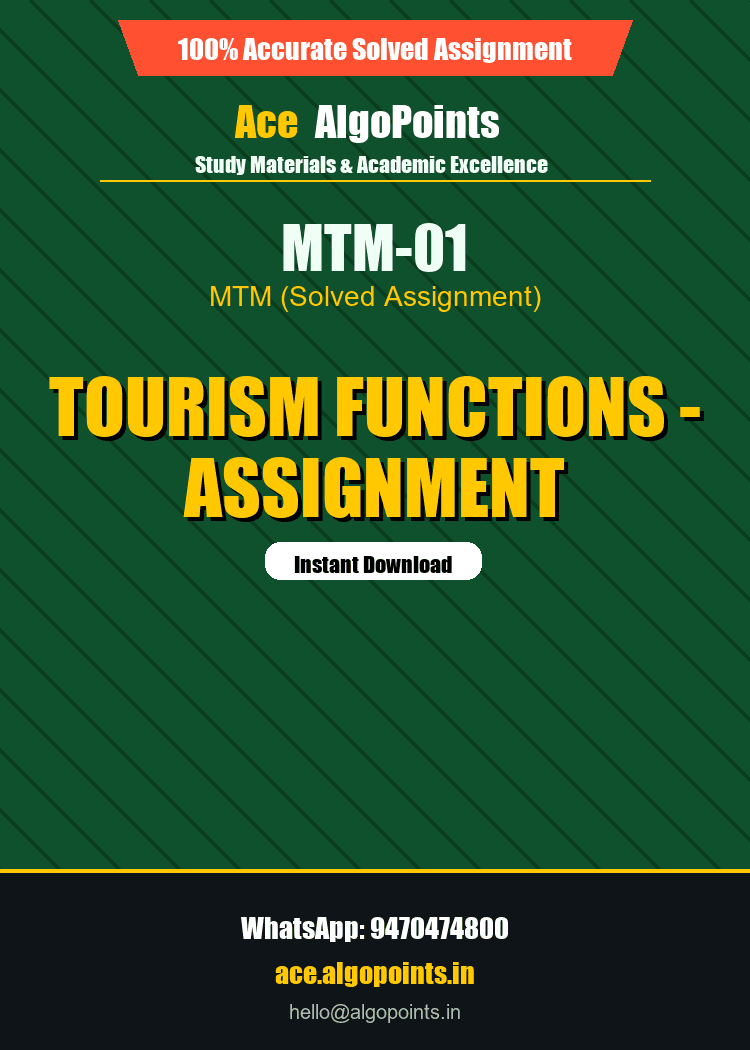 MTM-01 - Tourism Functions - Assignment