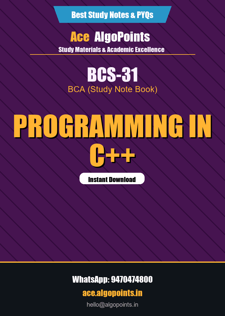 BCS-31 - Programming in C++