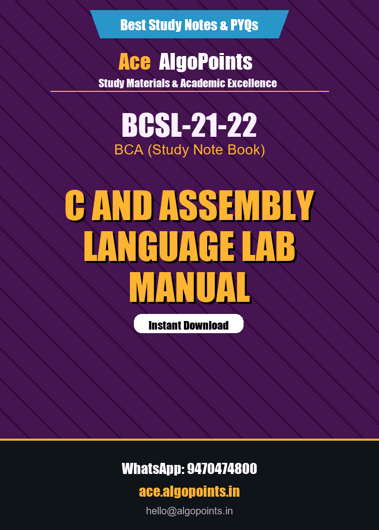 BCSL-21-22 - C and Assembly Language Lab Manual
