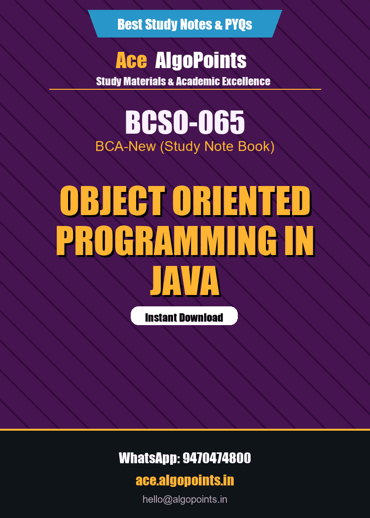 BCSO-065 - Object Oriented Programming in Java