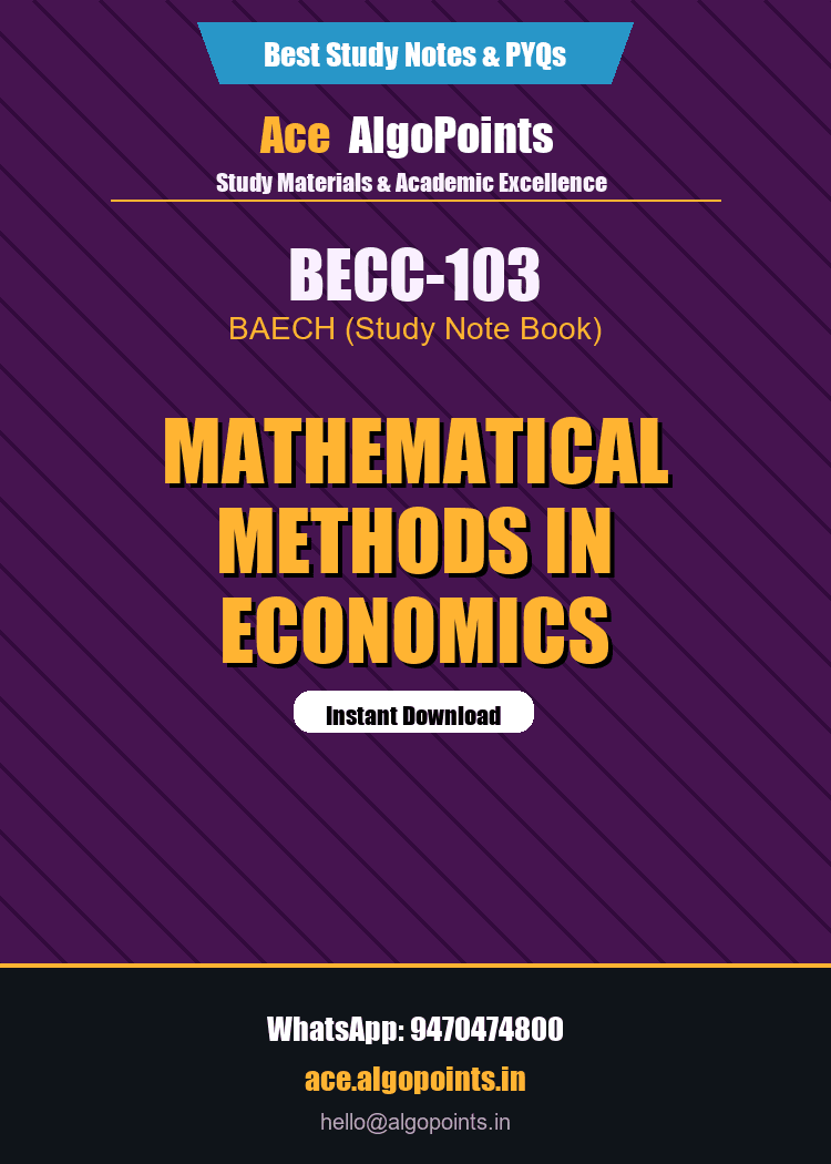 BECC-103 - Mathematical Methods in Economics