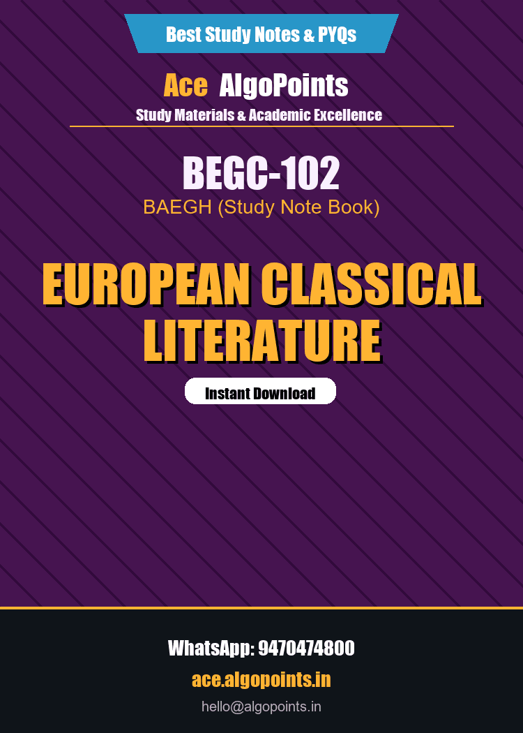 BEGC-102 - European Classical Literature