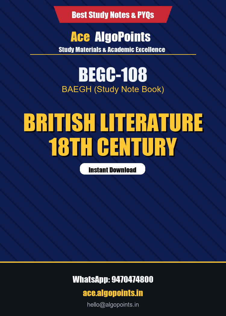BEGC-108 - British Literature 18th Century