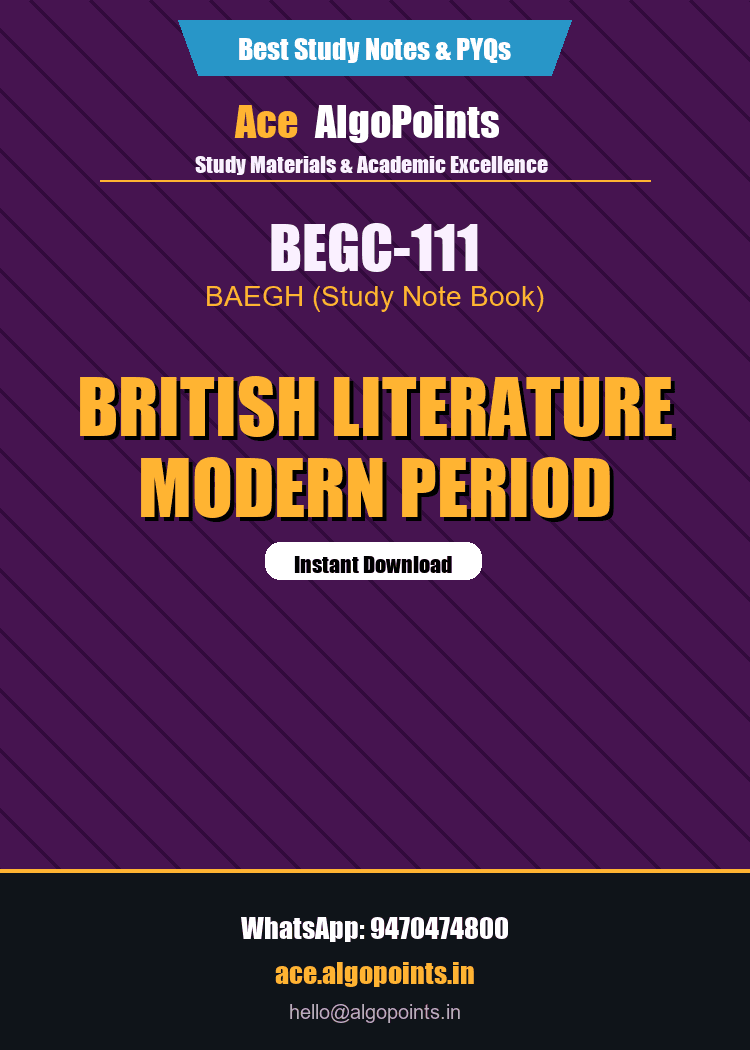 BEGC-111 - British Literature Modern Period