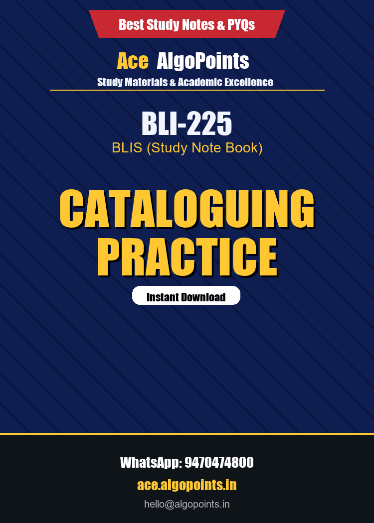 BLI-225 - Cataloguing Practice