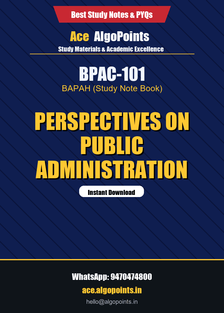 BPAC-101 - Perspectives on Public Administration