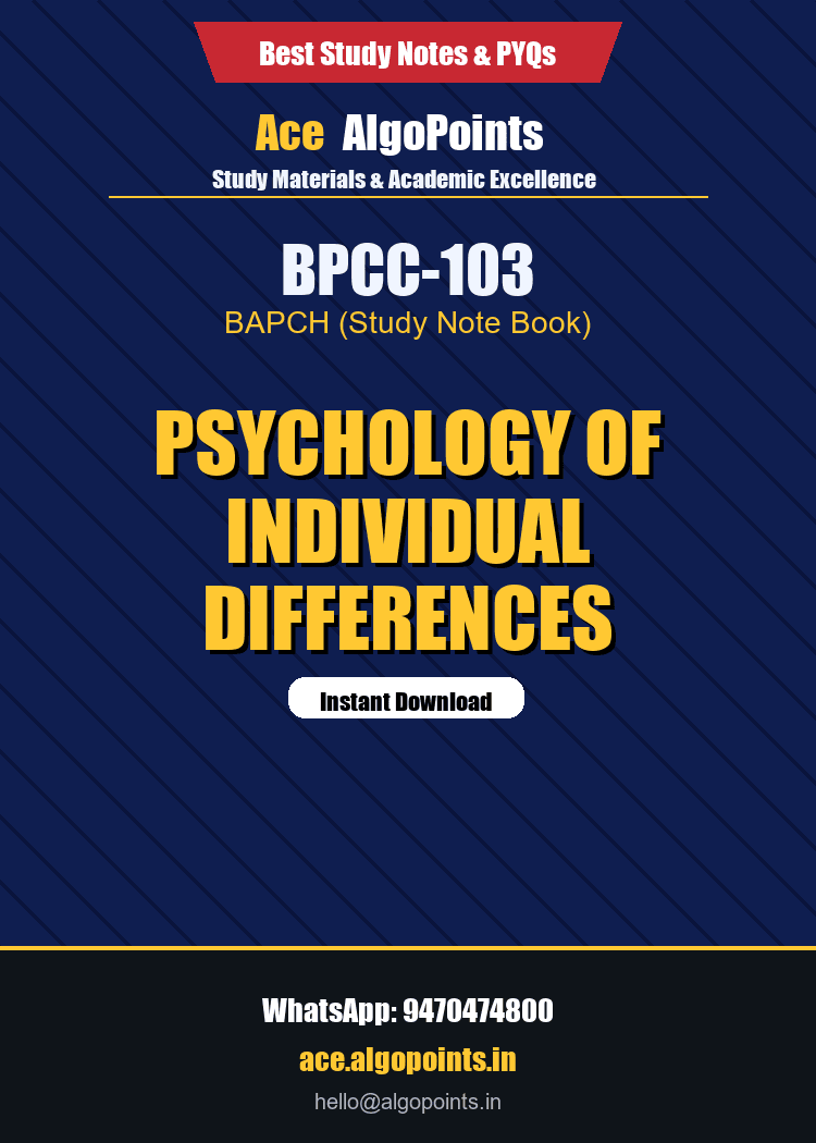 BPCC-103 - Psychology of Individual Differences